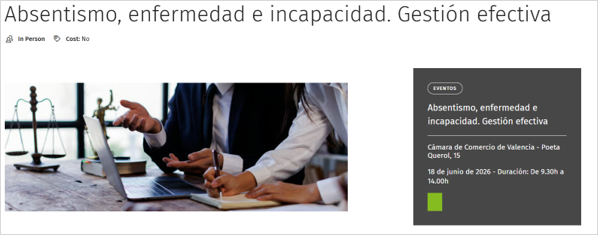  Absentismo, enfermedad e incapacidad. Gestión efectiva